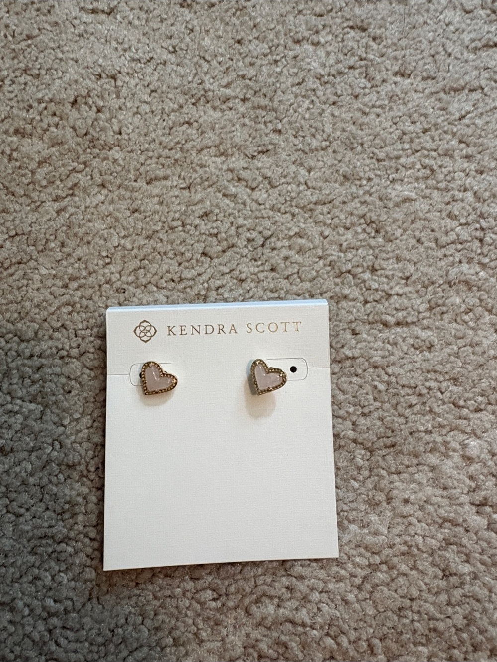 Kendra Scott Heart Stud Earrings - Pink & Gold Trim